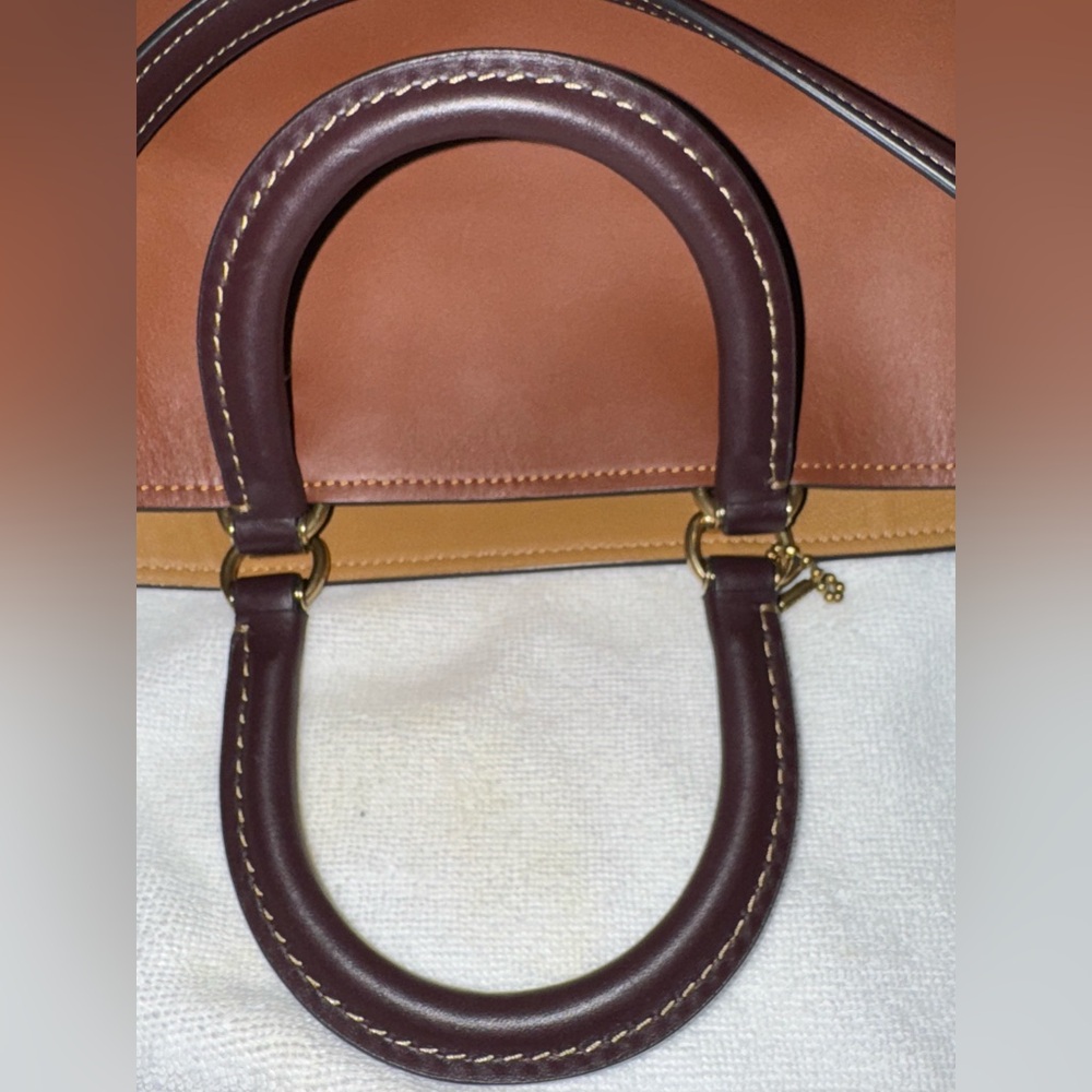 Coach Leather Tote Bag Brown with Gold Hardware - Picture 6 of 13